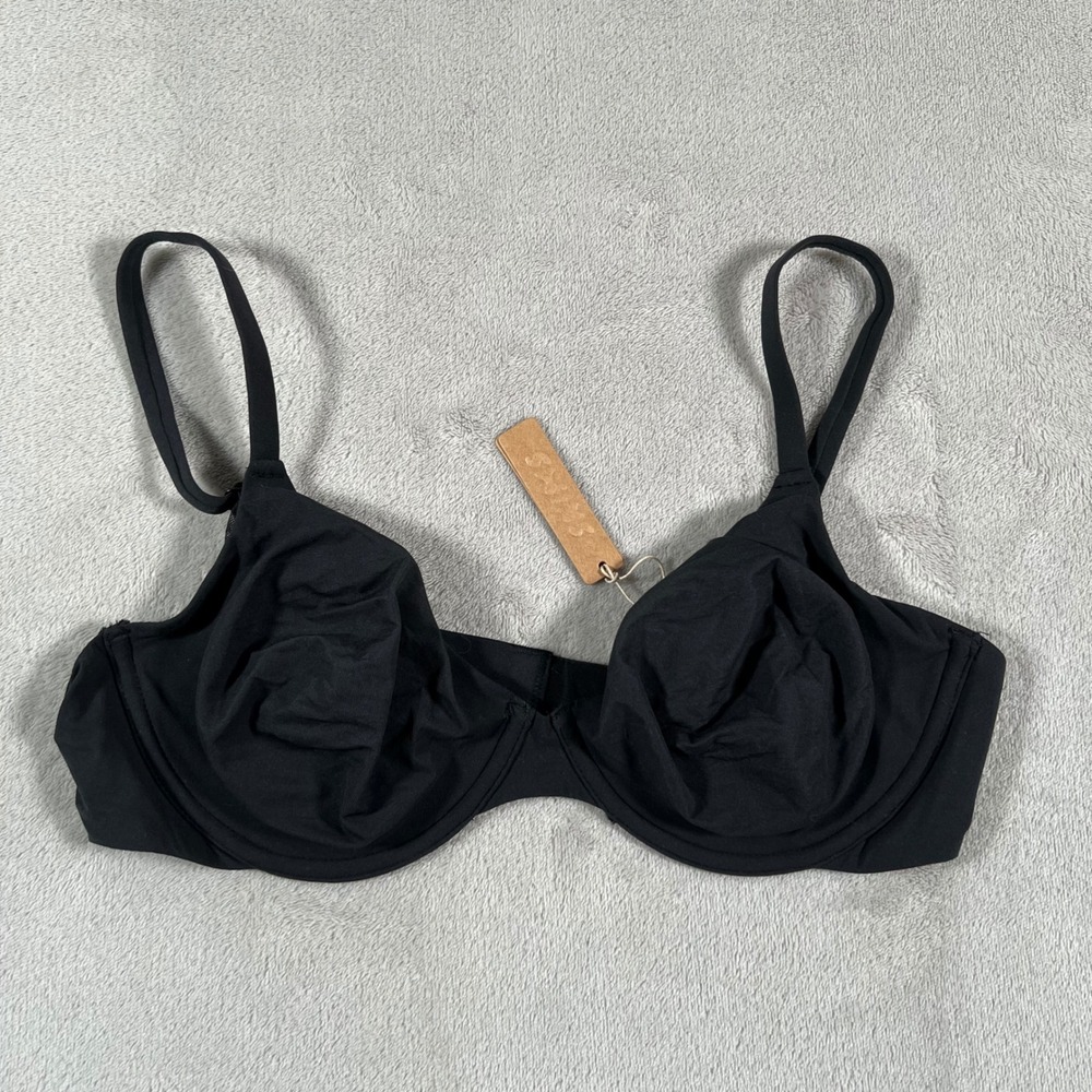 SKIMS Fits Everybody Underwire Bra Onyx Black Women's Size 38C BR-UWR-0234 NWT